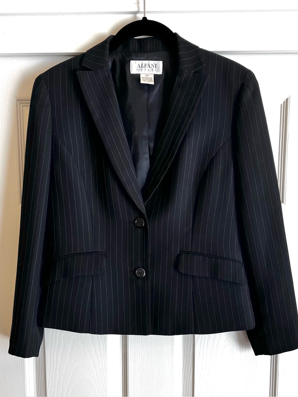 Alfani Black Pinstripe Suit Blazer Jacket 2P
